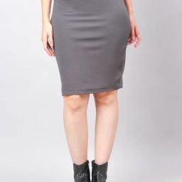 NEUDIS Grey Above Knee Skirt-image-20