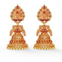 Joyalukkas 22k Antique Glamour Yellow Gold Jhumki Earrings for Women-image-2