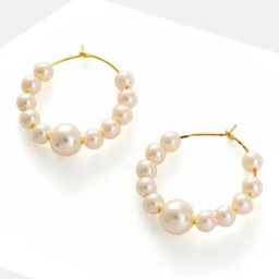 Sohi Gold Plated Pearls Hoop Earrings-image-62