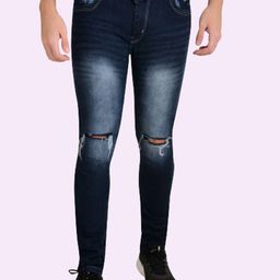 LINARIA Men Classic Slim Fit Slash Knee Heavy Fade Jeans-picture-11