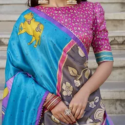A TO Z CART Printed Ready to Wear Silk Lehenga & Unstitched Blouse With Dupatta image 2