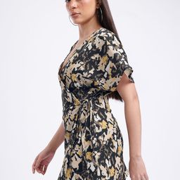 glitchez Aesthetic Avenue Tie-Up Printed Mini Wrap Dress-image-95