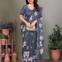 vj fashion Floral Zari Saree-image-78