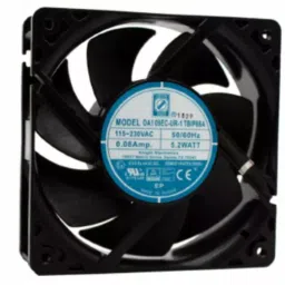 RS PRO Axial Fan 5.2 ± 15% W 90-265 V AC 3200 RPM Speed, 105 ± 15% cfm Air Flow, 2303027-3
