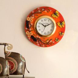 eCraftIndia KWC570 Butterfly and Garden View Papier-Mache Wooden Handcrafted Wall Clock-image-60