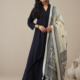 InWeave Women Regular Kurta with Palazzos & With Dupatta-18
