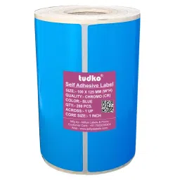 Tudko 100x125 mm 80 GSM 1 UP Self Adhesive Paper Label Blue-20