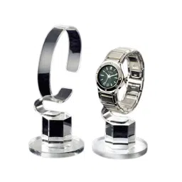 AS ONE Clock Stand 5 × H10.8 cm Size Transparent Acrylic, 61-161-10-2-3