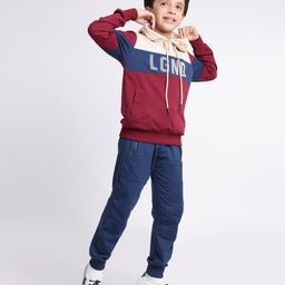 Ollington St. Full Sleeves Winter Wear Suit Text Print - Red Blue-image-25