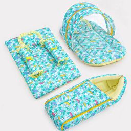 ZOE Bedding Set, Sleeping Bag & Mosquito Net Gadda Combo Set of 3 Bunny Print - Green-21
