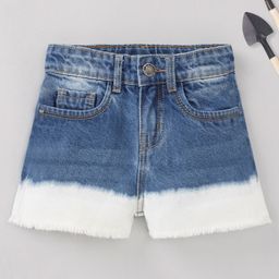Ed-a-Mamma Cotton Woven Mid Thigh Sustainable Ombre Denim Shorts Washed - Mid Blue-picture-34