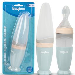 Baybee Silicone Squeeze Food Feeding Bottle with Spoon BPA Free Baby Feeder Fruit Rice Cereals Puree Feeding Bottle for Infant Green - 90 ml-19