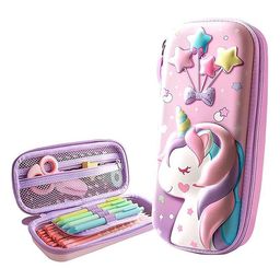 AKN TOYS 3D Unicorn Cover Large Capacity Pencil Case Compass with Compartments School Supply Organizer for Students Stationery Box( COLOR AND DESING MAY VARY)-image-14