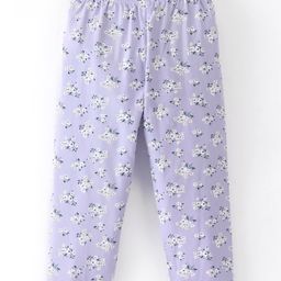 Fido Single Jersey Three Fourth Leggings Floral Print - Purple-image-30
