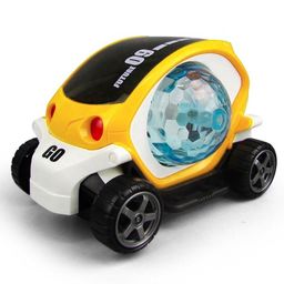 VGRASSP Bump and Go Action 360 Degree Rotating Battery Operated Future Stunt Car Toy for Kids - with Beautiful And Colorful 4D Lights and Dynamic Music (Yellow)-28