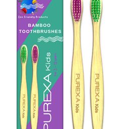 PUREXA Kids Bamboo Toothbrush Pack of 2 | bamboo toothbrush | soft toothbrush for kids | Easy Grip Handle | Antibacterial and Biodegradable | Eco-Friendly toothbrush for kids-16