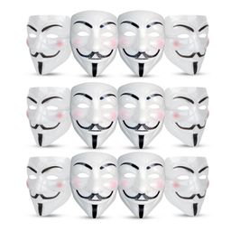 ZYOZI  Vendetta Face Masks, Hacker Face Masks For Boys Black and White - Pack of 12-3