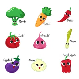 Wallstick Cartoon Vegetables wallstickers-picture-22