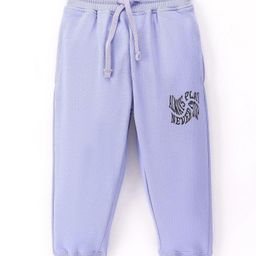 Doreme Cotton Terry Full Length Text Printed Lounge Pant - Tea Pot Blue-image-29