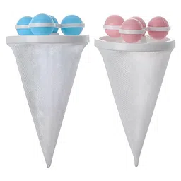 COZY VIBES Laundry Ball Floating Pet Fur Lint Hair Catcher Household Reusable Washing Machine Floating Lint Mesh Bag Hair Filter Net Pouch Washing Lint Hair Remover Net,Mesh Bag Dryer - pack of 2 - color may vary-picture-43