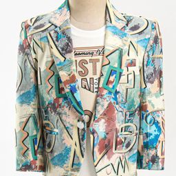 Dapper Dudes Full Sleeves Abstract Printed Blazer With Tee - Lemon-image-76