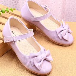 Babyoye Ballerinas with Bow Applique & Velcro Closure - Purple-picture-16
