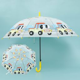 Kids Umbrella with J Shaped Handle & Car Print - Multicolor-21