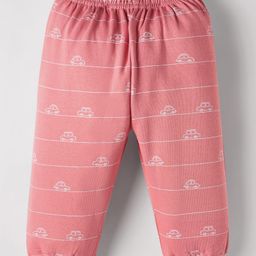 Tango Knit Full Length Fleece Lounge Pant With Vehicle Print - Pink-picture-0