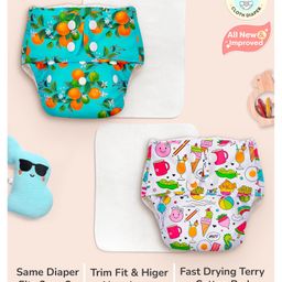SuperBottoms BASIC Pack of 2 Reusable Cloth Diapers for Babies (3M-3Y) | Adjustable & Washable | Rash Free Diaper-29