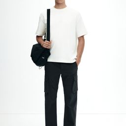 H&M Regular Fit Nylon Cargo Trousers-image-119