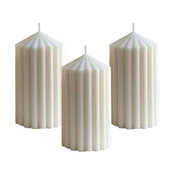 atorakushon Off White 3 pieces Pillar Candle-image-98