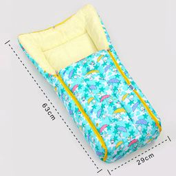 ZOE Bedding Set, Sleeping Bag & Mosquito Net Gadda Combo Set of 3 Bunny Print - Green image 5