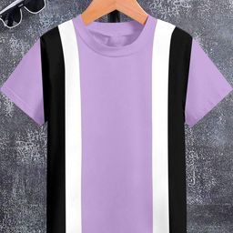 FIONAA TRENDZ Unisex Kids Purple & Black Color Round Neck T-shirt-image-48