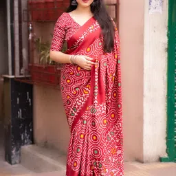 Panzora Batik Silk Blend Saree-picture-24