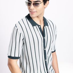Men Pure Cotton Striped Knitted Regular Fit Shirt-image-87