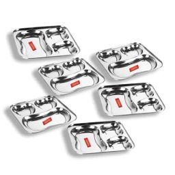Sumeet Silver Stainless Steel Plates - Set of 6-44