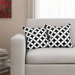 SEJ by Nisha Gupta Black & White Cushion Covers - Set of 2-image-66
