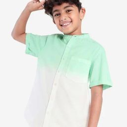 Bonkids Boys Standard Horizontal Stripes Opaque Cotton Casual Shirt-image-24