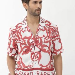 Rare Rabbit Red Boxy Fit Stripes Shirt-image-27
