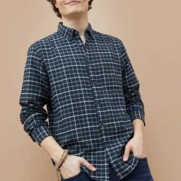 Fame Forever By Lifestyle Navy Cotton Smart Fit Checks Shirt-image-19