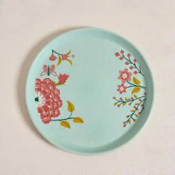 Chumbak Bahaar Collection Blue Ceramic Dinner Plate-image-30