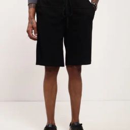 Showoff Black Cotton Regular Fit Shorts-picture-17