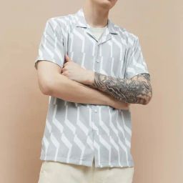 Bossini Beige Smart Fit Printed Shirt-image-3