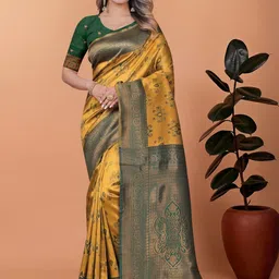 KALINI Yellow Art Silk Sarees-image-72