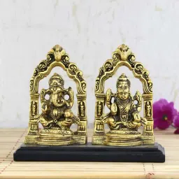 eCraftIndia Golden Metal Statue of Goddess Laxmi and Lord Ganesha-16