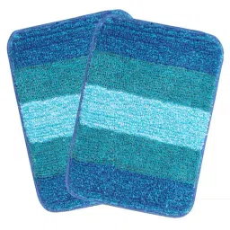 Saral Home Blue Polyester 2571 GSM Bath Mats - Set of 2-image-90