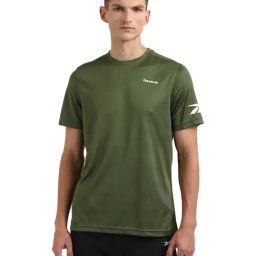 Reebok Green Round Neck Polyester T-Shirt-image-55