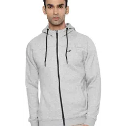 ALCIS Light Grey Regular Fit Hooded Jacket-image-74