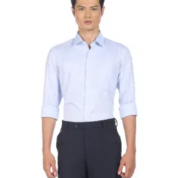 Arrow Blue Cotton Slim Fit Printed Shirt-picture-31