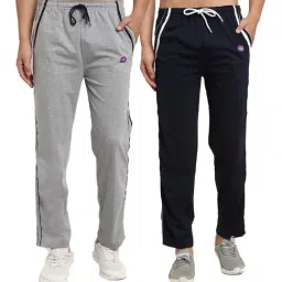 Vimal Jonney Navy & Grey Regular Fit Trackpants - Pack of 2-image-88
